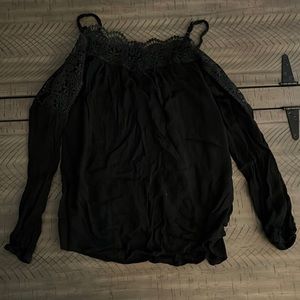 black open shoulder top with straps